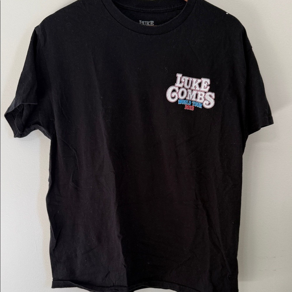 Luke Combs World Tour 2023 Black Graphic Tee